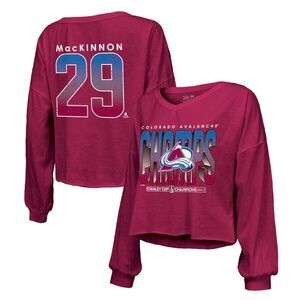 NWOT MacKinnon Colorado Avalanche Hockey Women's 22’ Stanley Cup Champions Crop
